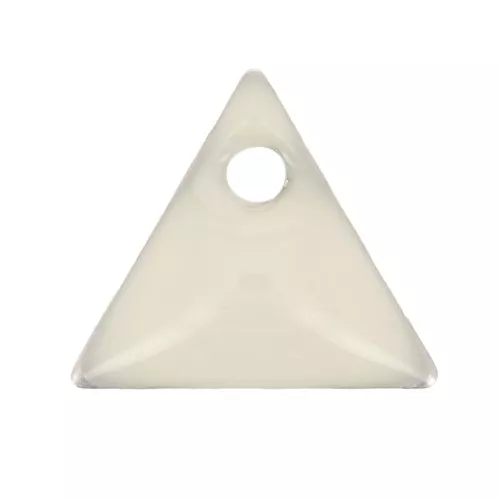 Metal triangle pendant epoxy enameled 8 mm Cream x8