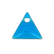 Metal triangle pendant epoxy enameled 8 mm Blue x8