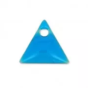 Metal triangle pendant epoxy enameled 8 mm Blue x8