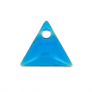 Metal triangle pendant epoxy enameled 8 mm Blue x8