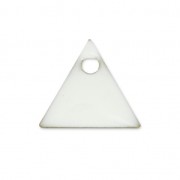 Metal triangle pendant epoxy enameled 8 mm White x8|raw }}