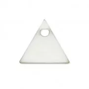 Metal triangle pendant epoxy enameled 8 mm White x8