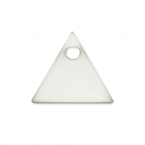 Metal triangle pendant epoxy enameled 8 mm White x8