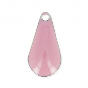 Drop pendant epoxy enameled 12 mm Pink x10
