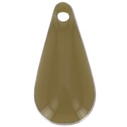 Drop pendant epoxy enameled 12 mm Kaki x10