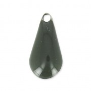 Drop pendant epoxy enameled 12 mm Medium Grey  x10|raw }}