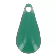 Drop pendant epoxy enameled 12 mm emerald green x10