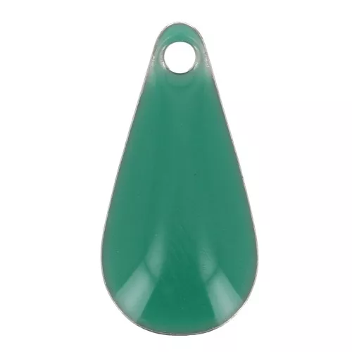 Drop pendant epoxy enameled 12 mm emerald green x10