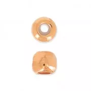 Metal stopper bead 5 mm with 2 mm hole rose gold tone x1