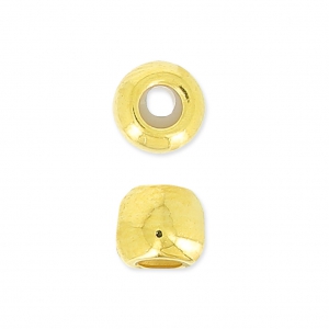 Metal stopper bead 5 mm with 2 mm hole fine Gold plated x1