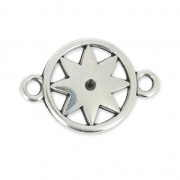 Metal spacer  2 Loops star 23mm Antique Silver Plating x1|raw }}