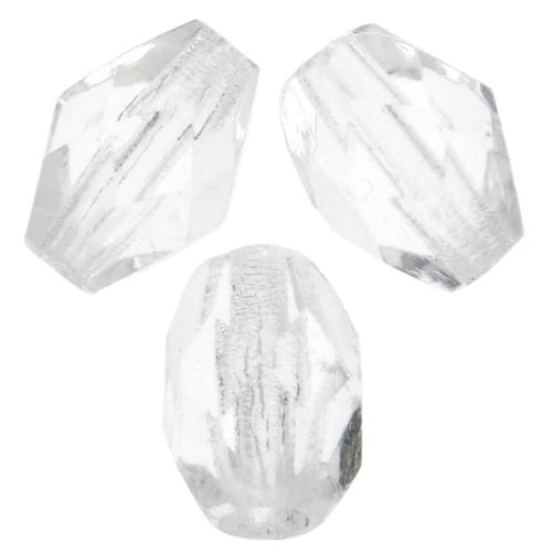 Faceted olive-shaped beads, 6x4 mm - Crystal x25