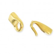 Hook and eye clasp for 5mm bands fine Gold plated x1