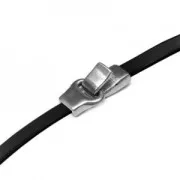 Hook and eye clasp for 5mm bands fine Gold plated x1