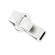 Hook and eye clasp for 5mm bands Antique Silver Plating x1