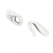 Hook and eye clasp for 5mm bands Antique Silver Plating x1