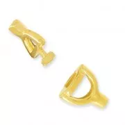 Hook and eye clasp for 3mm cord fine Gold plated x1