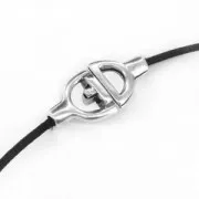 Hook and eye clasp for 3mm cord fine Gold plated x1