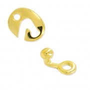 Hook and eye clasp 26x13 mm fine Gold plated x1