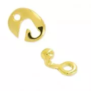 Hook and eye clasp 26x13 mm fine Gold plated x1
