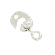 Hook and eye clasp 26x13 mm Antique Silver Plating x1