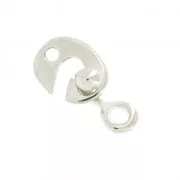 Hook and eye clasp 26x13 mm Antique Silver Plating x1