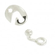 Hook and eye clasp 26x13 mm Antique Silver Plating x1