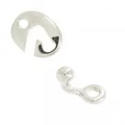 Hook and eye clasp 26x13 mm Antique Silver Plating x1
