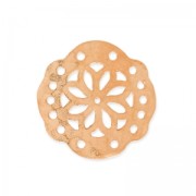 Spacers hammered 5 rows mandalas flower design 19 mm Rose Gold satin x1|raw }}