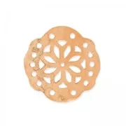 Spacers hammered 5 rows mandalas flower design 19 mm Rose Gold satin x1
