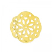 Hammered Spacer 5 rows mandalas 19mm Satin fine gold plated x1