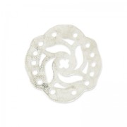 Hammered Spacer 5 rows mandalas 19mm Satin silver tone x1