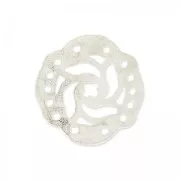 Hammered Spacer 5 rows mandalas 19mm Satin silver tone x1