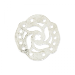 Hammered Spacer 5 rows mandalas 19mm Satin silver tone x1