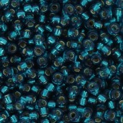 Miyuki Seed beads 11/0 1425 - Blue Zircon Dyed  Silver Lined x8g|raw }}