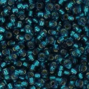 Miyuki Seed beads 11/0 1425 - Blue Zircon Dyed  Silver Lined x8g