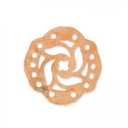 Hammered Spacer 5 rows mandalas 19mm Satin rose gold tone x1