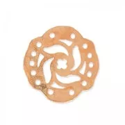 Hammered Spacer 5 rows mandalas 19mm Satin rose gold tone x1