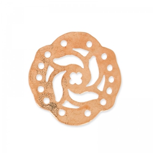 Hammered Spacer 5 rows mandalas 19mm Satin rose gold tone x1