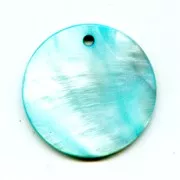 Mother-of-Pearl round sequin 30mm Turquoise x1