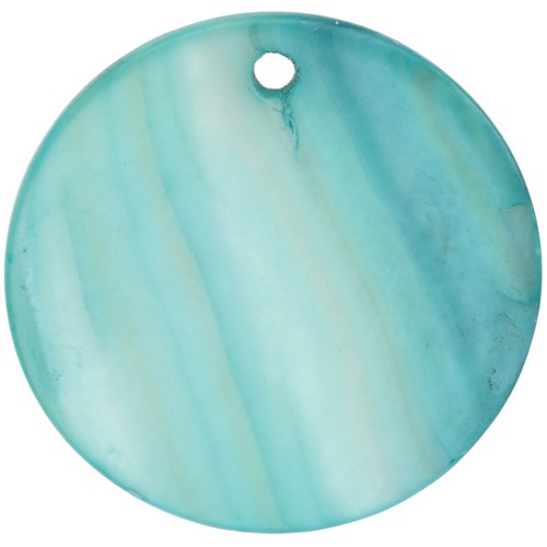 Mother-of-Pearl round sequin 30mm Turquoise x1