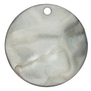 Mother-of-Pearl round sequin 30mm Grey x1|raw }}