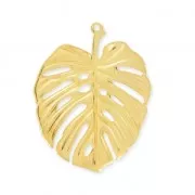 metall pendant philodendron leaf 50 mm gold x1