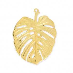 metall pendant philodendron leaf 50 mm gold x1