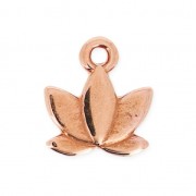 Metal pendant Lotus leaf 11 mm Rose gold tone x1