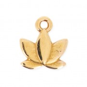 Metal pendant Lotus leaf 11 mm fine Gold plated x1|raw }}
