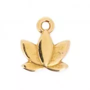 Metal pendant Lotus leaf 11 mm fine Gold plated x1