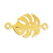 Metal spacer philodendron leaf 22 mm fine Gold plated x1