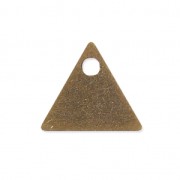 Metal triangle flat medals 8 mm bronze tone x8
