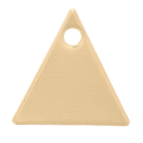 Metal triangle flat medals 9 mm gold tone  x8